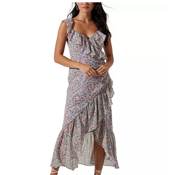 NEW with tags, Astr Faux-Wrap Midi Dress - Picture 5 of 5